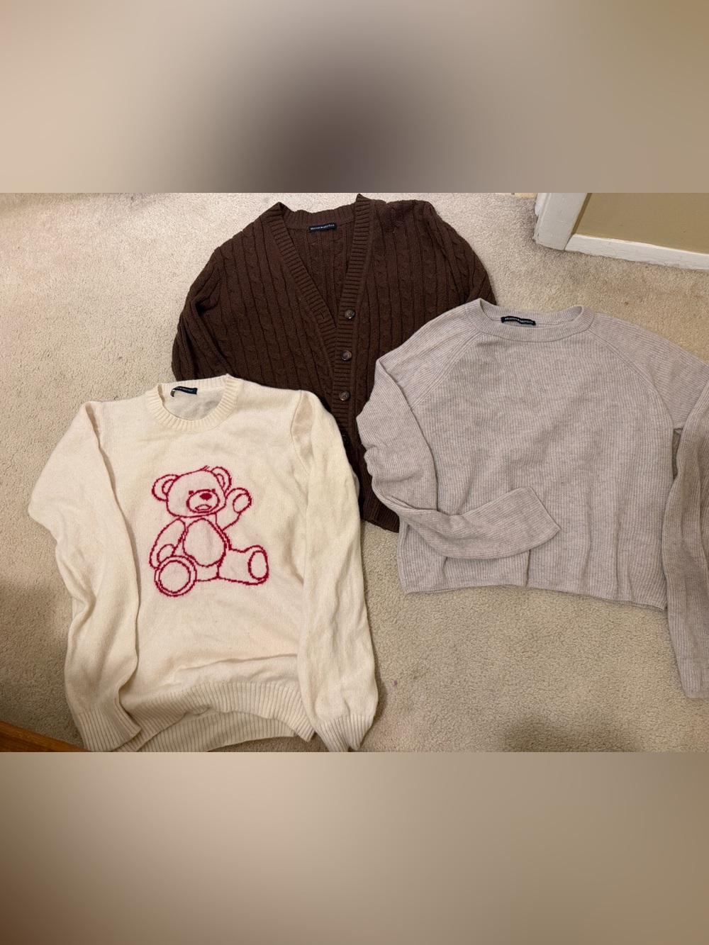 Brandy Melville bundle of 3 wool sweaters teddy bear